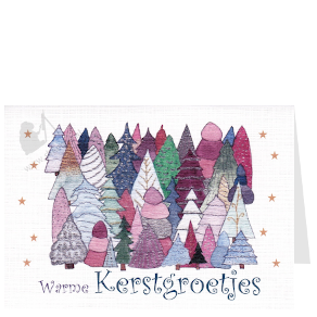 Kerstkaart kerstbomenbos